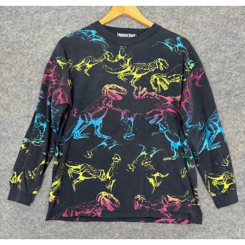 VTG Jurassic Park‎ Pre Production Movie Shirt Medium AOP Graphic 1992 90s RARE